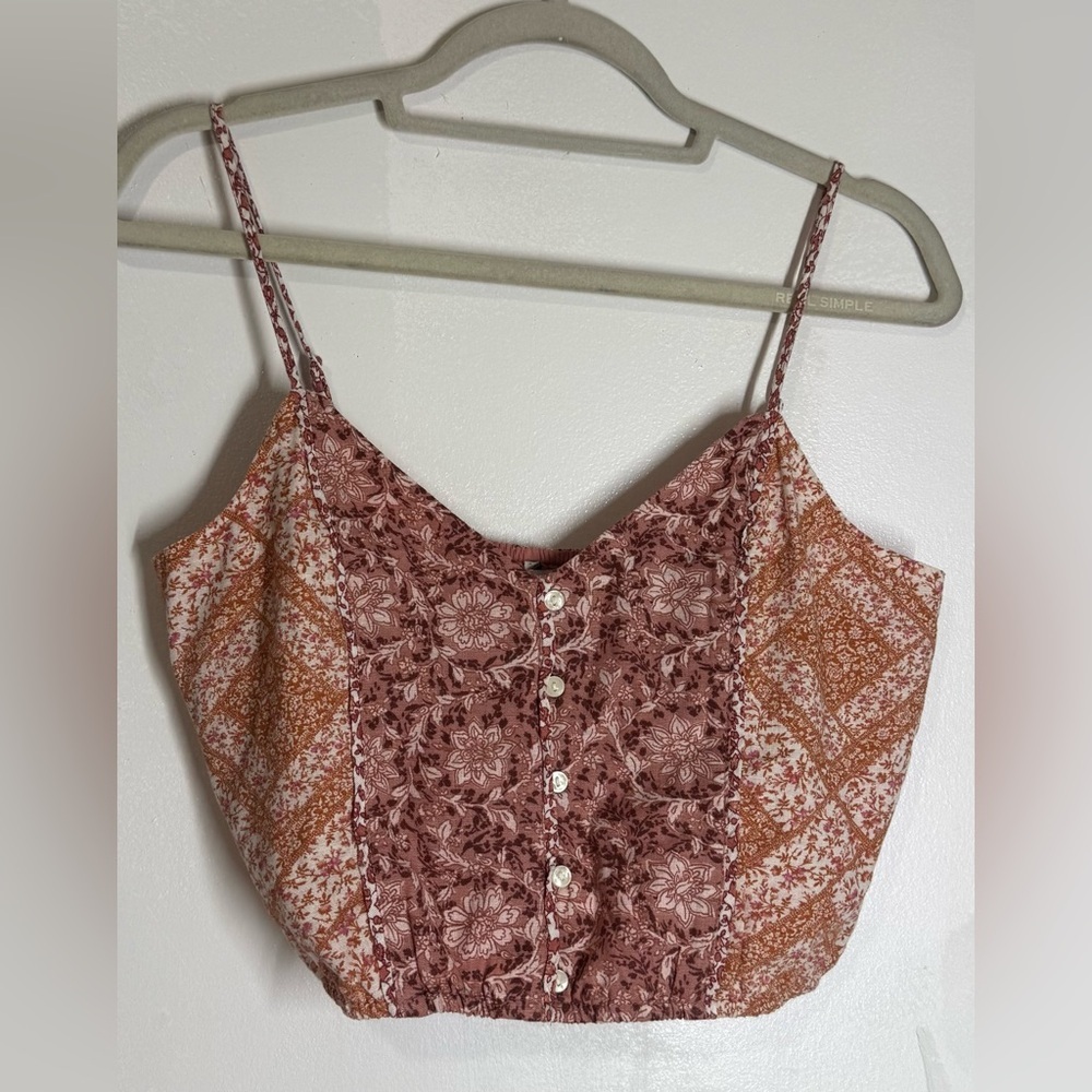 American Eagle Crop Top Floral Boho Quilted - Picture 2 of 6